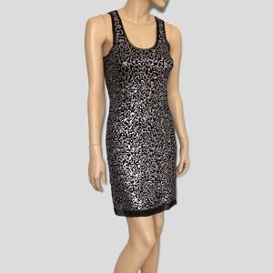 MAX STUDIOS Dress Sequin Black & Silver Dress Size S